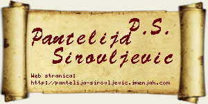 Pantelija Sirovljević vizit kartica